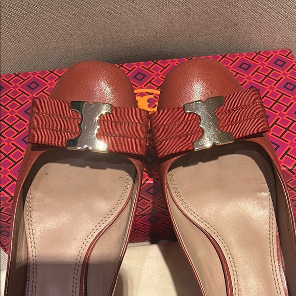 Tory Burch Burnt Orange Leather Women's Heels - Picture 7 of 12